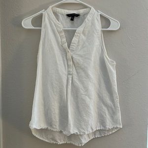 White linen tank top